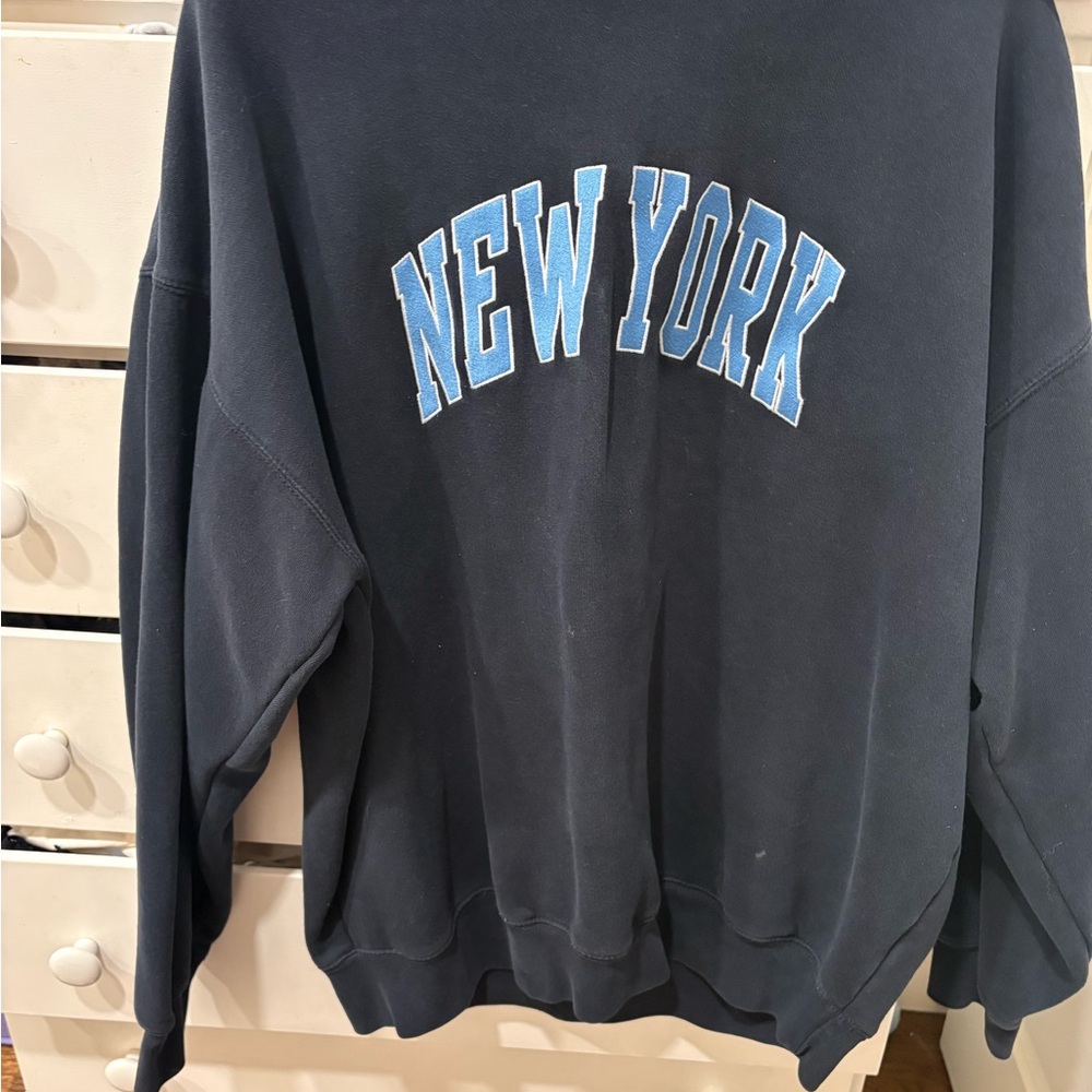Brandy Melville Black Sweater with Blue 'New York' Print